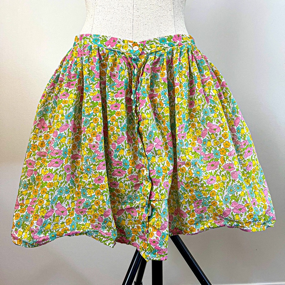 Flower print mini skirt